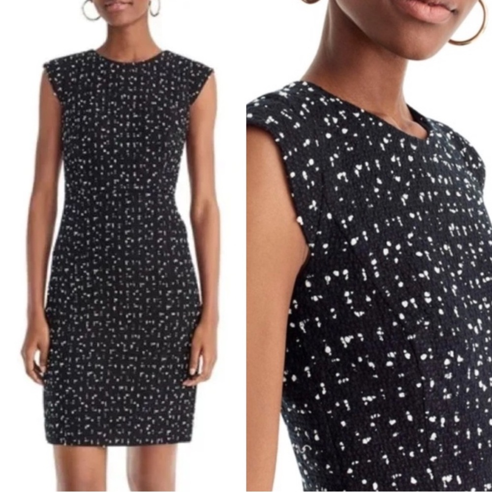 J. Crew Navy and White Suiting Dress